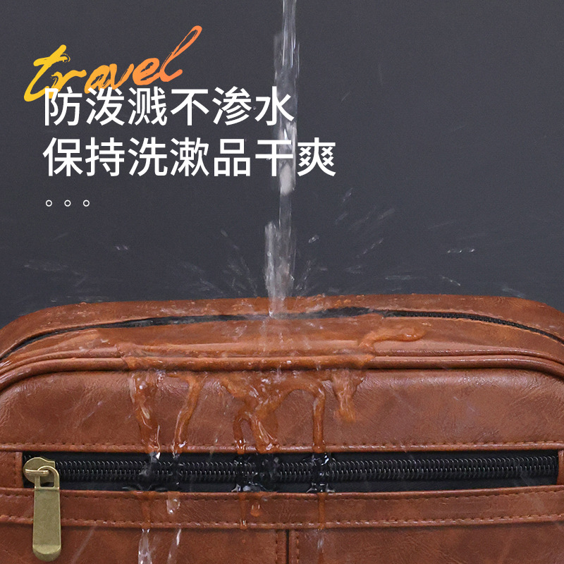 Yige bolsa de lavado de moda multifuncional creativa de viaje bolsa de almacenamiento de productos para el cuidado de la piel de los hombres portátil bolsa de cosméticos de pu