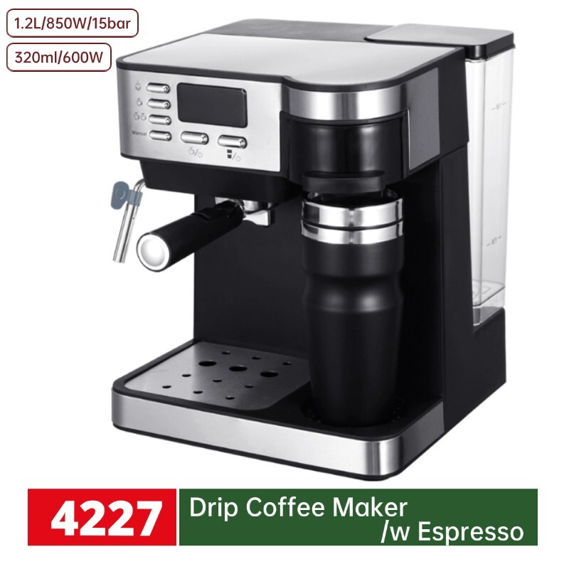 Semi-Automatic Two-In-One Espresso Machine High-Concentration Milk Coffee Machine Fancy Frothing Machine with Latte Art Pitcher Cross-Border Semi-Automatic Two-In-One Espresso Machine High-Concentration Milk Coffee Machine Fancy Frothing Machine with Latte Art Pitcher Cross-Border
