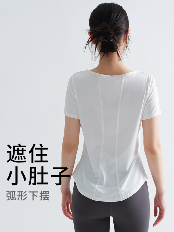运动短袖女大码速干衣胖mm训练跑步瑜伽健身服普拉提夏季凉感t恤|undefined