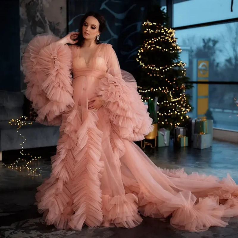 New foreign trade hot parent-child mesh dress party birthday photo pregnant women gauze skirt outside single support a generation of hair