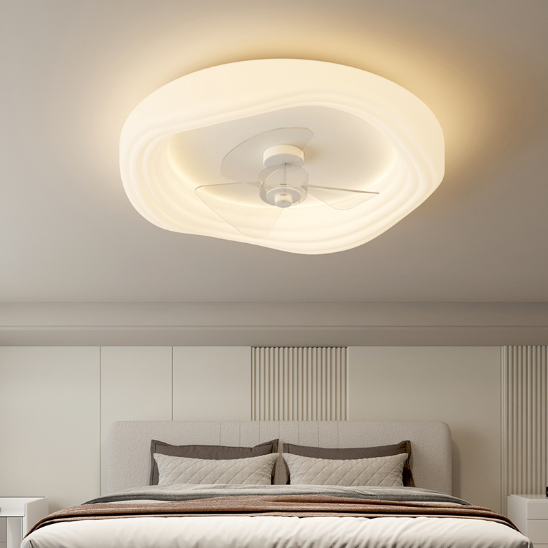 Simple Modern Cream Style Bedroom Study Children's Room Full Spectrum Eye Protection Smart Tmall Elf Ceiling Fan Light