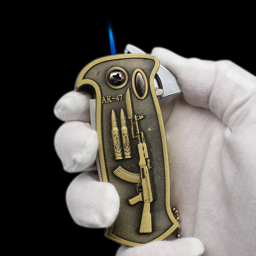 CL508-1 Creative Windproof Lighter Direct Blue Flame Personalized Metal Inflatable Lighter Smoking Accessories Wholesale