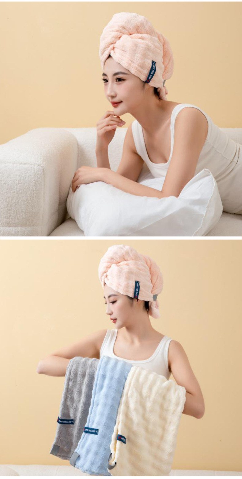 Thick Quick-Dry Hair Towel Cap Coral Fleece Absorbent Head Wrap New Style Adult One-Piece Water-Absorbent Bath Hat