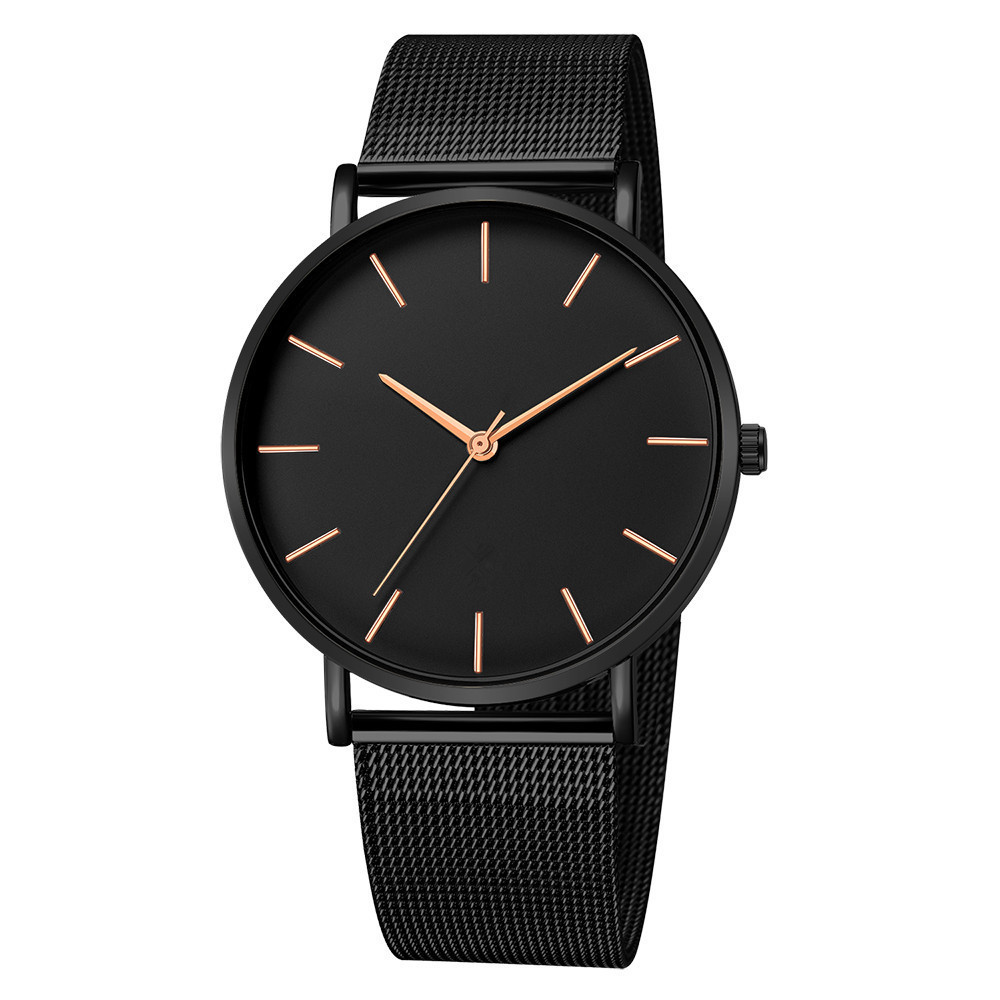 Stainless Steel Strap Material Classic Style Round Buckle Quartz Watch Men's Watches