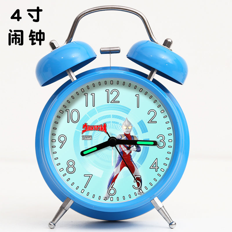 Despertador Arteito de despertar para estudiantes Niños Niños Nuevo Potente Despertar Luminoso Silencioso Ultraman Bell Home