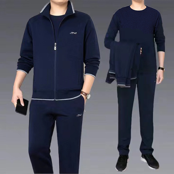 8126 royal blue three-piece suit [with long-sleeved t]