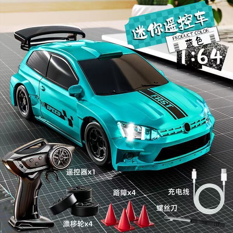 1:64 scale "passion blue rally polo" - full proportional throttle, 4wd, and remote control via smartphone / Official standard package: includes remote control batteries + vehicle charging cable