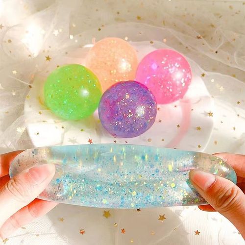 Decompression maltose ball slow rebound aurora sequin squeeze decompression ball vent pinch toys wholesale