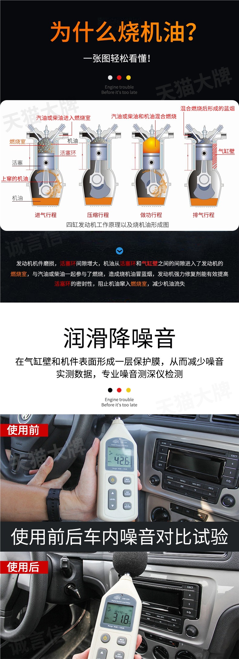 Car Engine Oil Additive for Engine Repair, Anti-Wear, Strong Noise Reduction, and Eliminates Burning Oil and Blue Smoke
