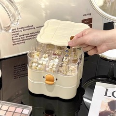 回転ジュエリー収納ケース髪飾りアクセサリーアクセサリーイヤリング箱指輪ネックレスピアスかわいい収納ケース