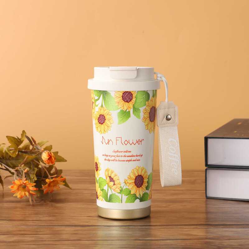 提绳水杯女生双饮水杯新款铃兰咖啡杯不锈钢保温杯高颜值带吸管杯|undefined