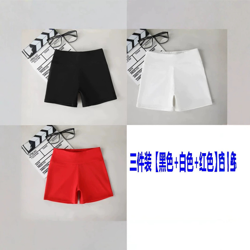 Cross-Border Three-Piece Set of Girls' Yoga Shorts, Tight-Fitting High-Waisted Fitness Shorts, Children's Dance Leggings, Cycling Shorts