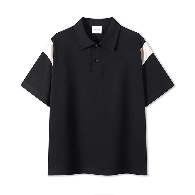 Costura deportiva retro americana marca de moda solapa de algodón de manga corta equipo ropa de trabajo ropa de trabajo ropa de trabajo polo personalizado