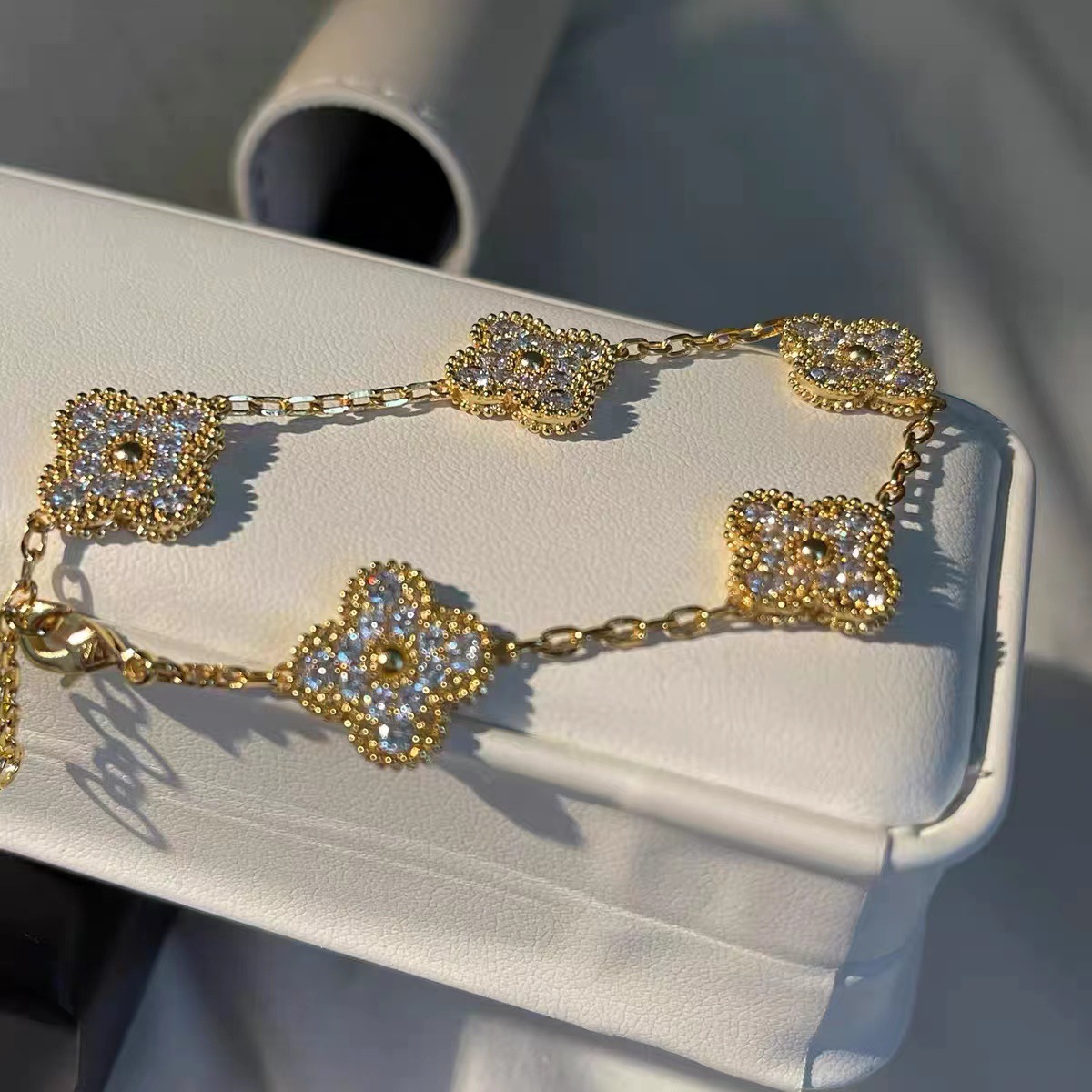 골드 양면 풀 다이아몬드 [18K 골드 목욕 무료 선택 퇴색하지 않음]]