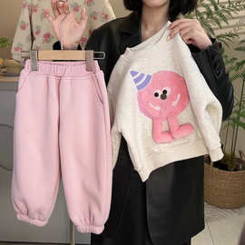 秋冬季2024新款女童套装洋气中大韩版宽松儿童运动外穿卫衣两件套