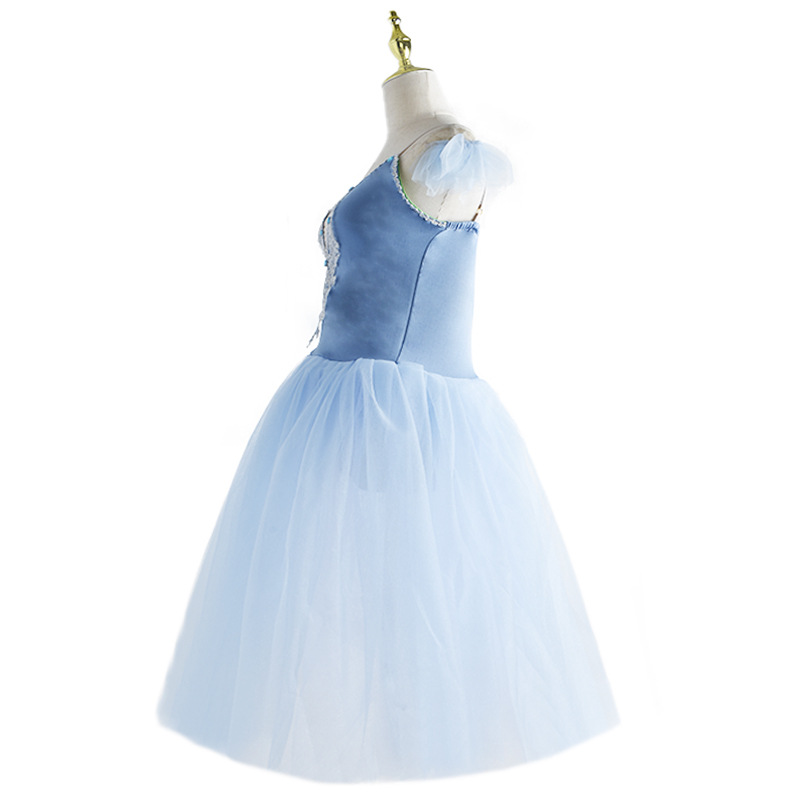 Children's Dance puffy gauze skirt girl's Little Swan strap dance skirt colorfast light ballet performance clothing