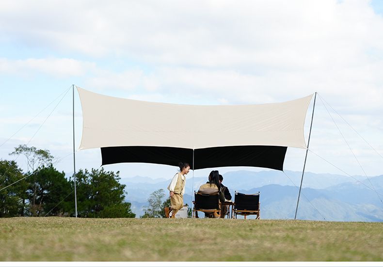 Outdoor Vinyl Canopy Tent Camping Style Picnic Rainproof Sunshade Cloth Picnic Equipment Square Foldableing