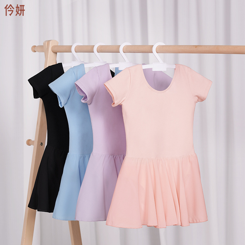 Verano para niños falda de ballet de manga corta para mujer falda de princesa de jardín de infantes para niñas ropa de baile ropa de práctica de todo fósforo