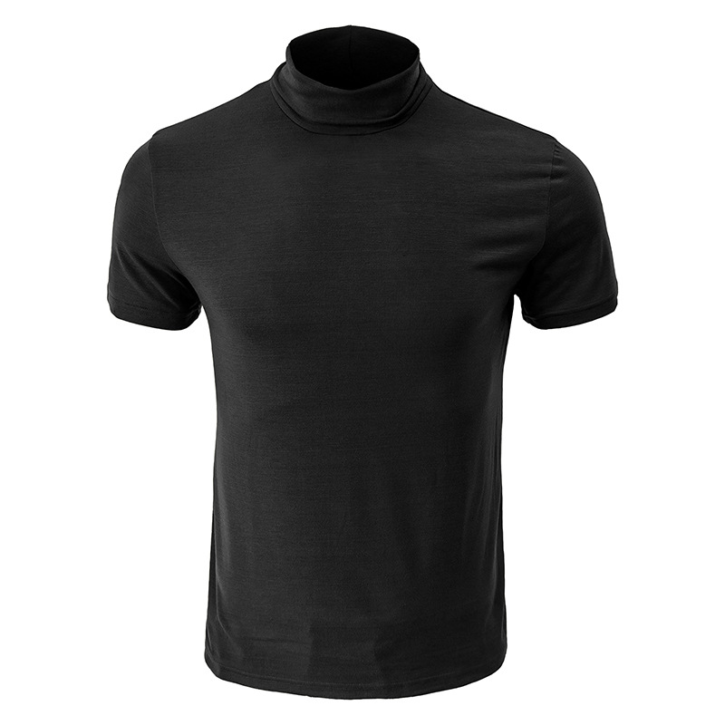 Verano 2023 Amazon turtleneck bottoming hombres de manga corta Camiseta de los hombres Comercio exterior hombres interior superior europeo y americano camiseta de los hombres