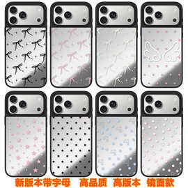 C+波点蝴蝶结苹果磁吸手机壳iPhone18Promax镜面网红款跨境批发