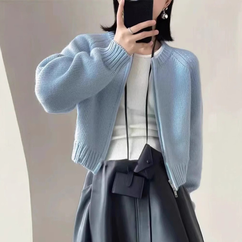 Processed and Customized Five-Pin Three-Strand Thickened Round Neck Wool Cardigan Autumn and Winter Korean Style Loose Sweater Knitwear Processed and Customized Five-Pin Three-Strand Thickened Round Neck Wool Cardigan Autumn and Winter Korean Style Loose Sweater Knitwear