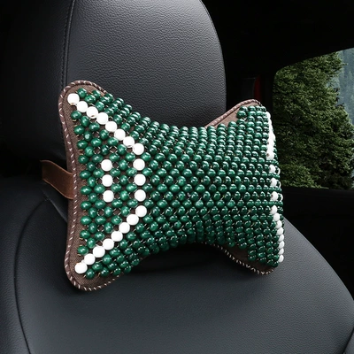 New Wooden Bead Headrest, New Car Neck Pillow, Car Seat Cervical Spine Pillow, Breathable and Cool in Summer