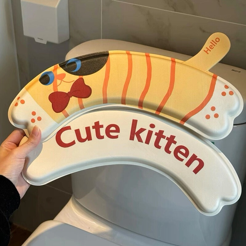 かわいい猫トイレマットオールシーズン 2025 新しい家庭用粘着トイレ夏クッション便座カバー|undefined
