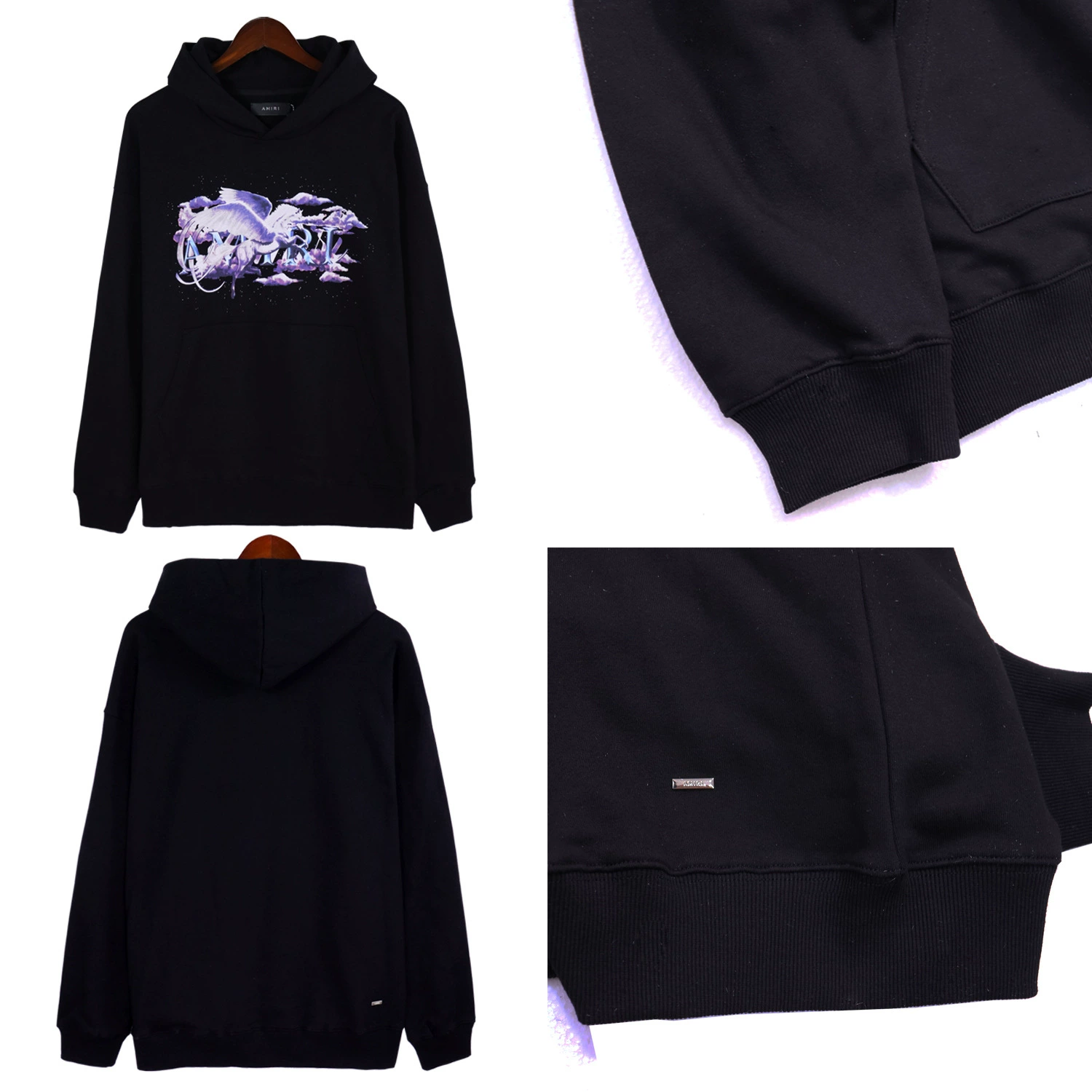 Ниша с принтом American Street Amiri Pegasus, толстовка с капюшоном для мужчин и женщин, пуловер для пар с капюшоном, модный бренд
