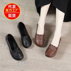 牛筋軟底母単靴2023年ファッション百合軟底軟面浅口一足中年女性靴