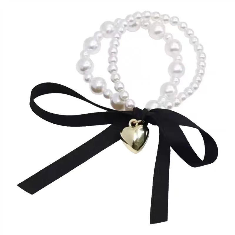 Cuerdas de cabello de arco de perlas francesas elegantes cabello de niña anillo de cabello cuerdas de cabeza dulce textura universal joyas de cabello tarjetas de cabello