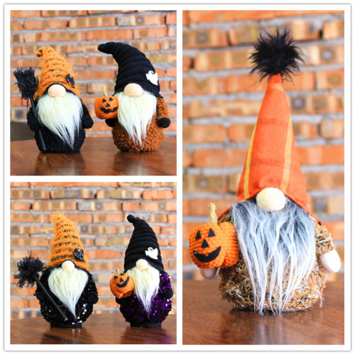 Halloween decoration new style pumpkin gnome faceless doll Halloween goblin figure ornament gift
