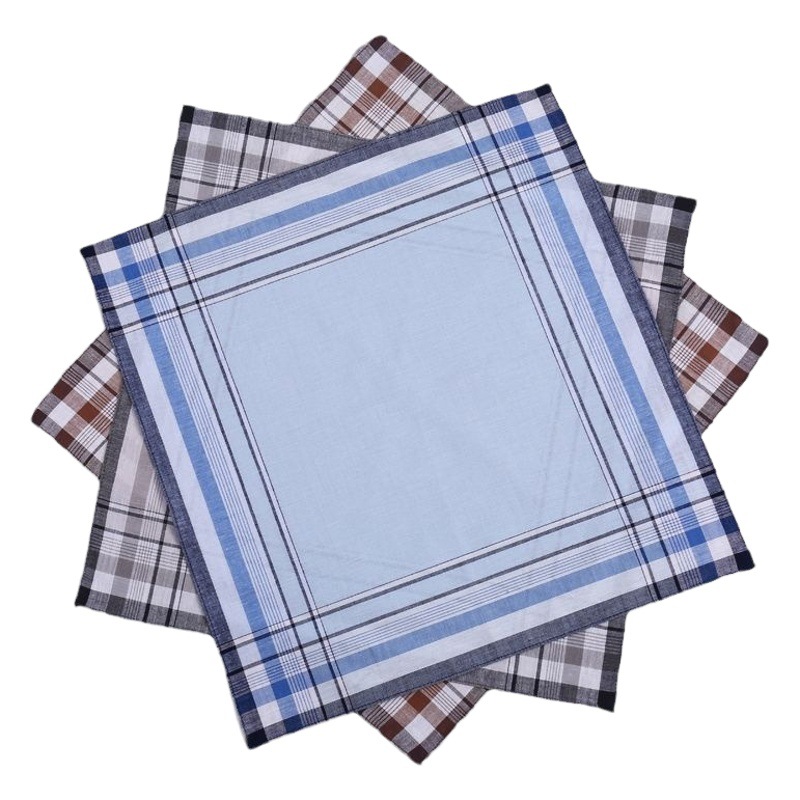 Zelue Cross-border Men's Pure Cotton Handkerchief Cotton Absorbent Sweat Square Scarf Classic Antique Hand Scarf Handkerchief Sweat Scarf