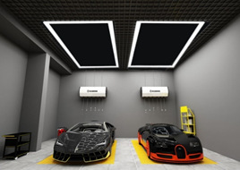 Sala de lavado de coches Estación de luz tienda de belleza led luz de techo de cristal chapado en película taller sin polvo tienda de 4S luz de la parrilla