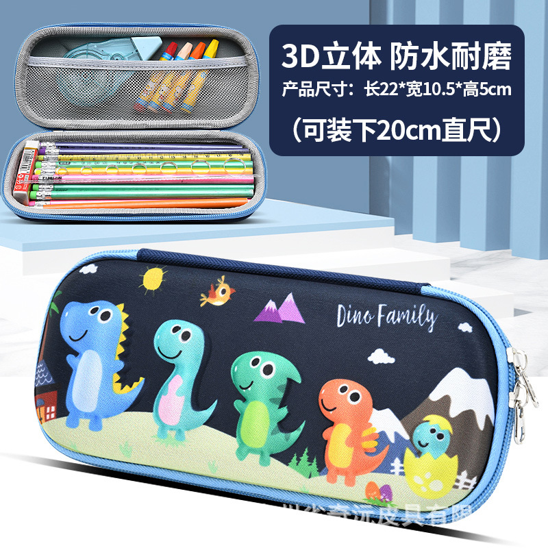 EVA papelería caja de lápices 3D tridimensional de doble capa de gran capacidad de dibujos animados niños estudiante impermeable resistente al desgaste LOGOTIPO conjunto Premio