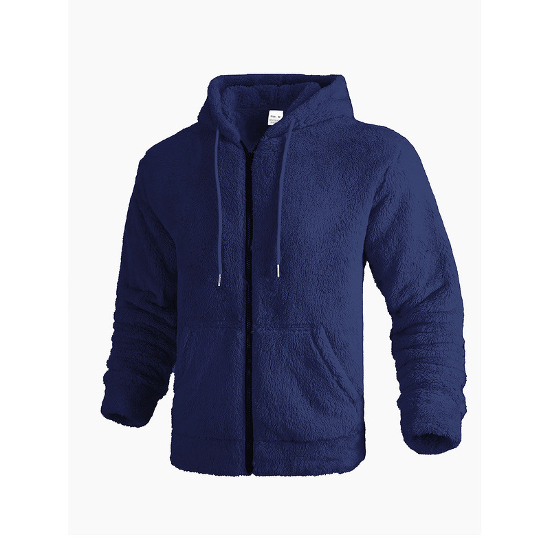 Herren Kapuzenstrickjacke Aus Doppelseitigem Samt Mit Reißverschluss_voghion.com