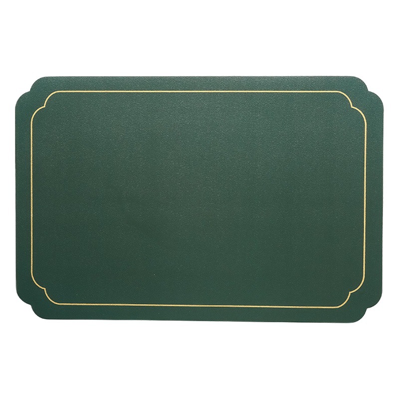 Estilo chino transfronterizo Ruyi Phnom Penh Mantel de cuero Mantel de mesa occidental de alta gama Alfombrilla de mesa redonda impermeable Mantel de hotel