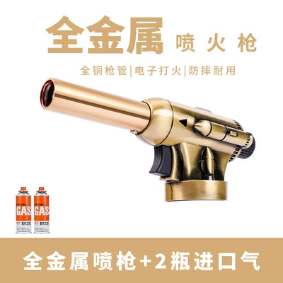 Alovlandırıcı (Vozduşka/İqniter) pig hair, household flame gun - upgraded-pure-copper-gun-barrel-spray-gun-with-2-gas-bottles-can-be-inverted