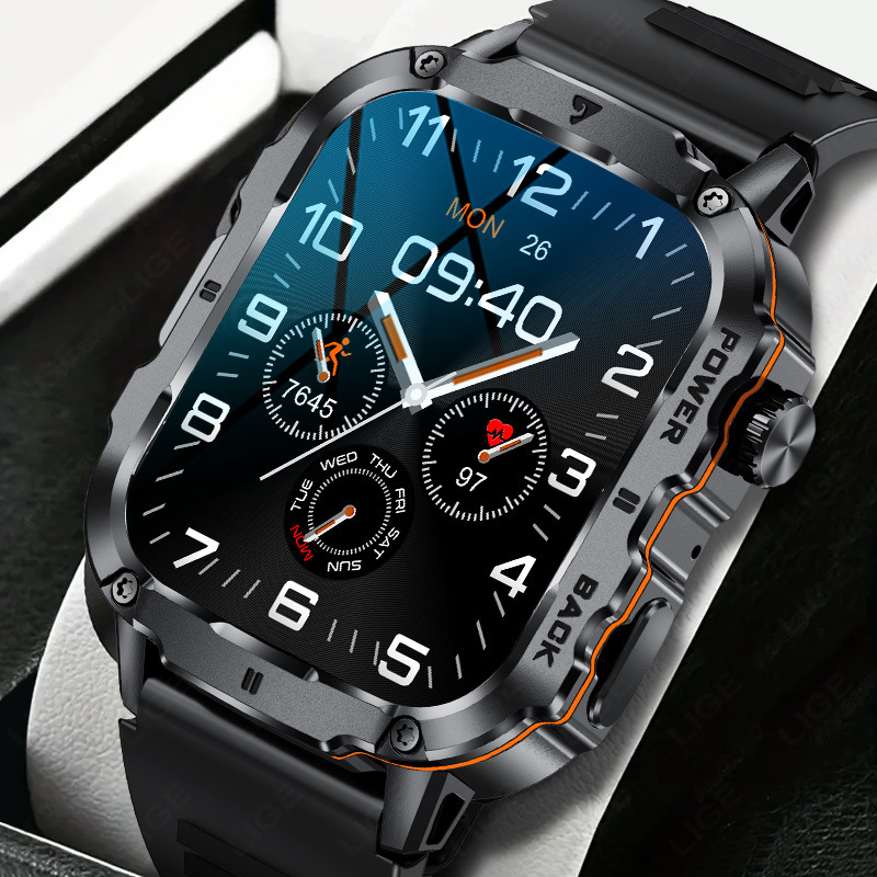 Men's Bluetooth Smartwatch With Heart Rate And Blood Oxygen Monitoring Multi Sports Watch Waterproof Fitness Tracker Touchscreen Watch_voghion.com