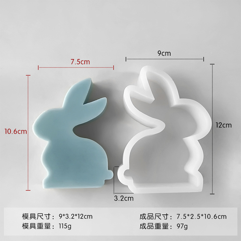 Jiahuimei conejo aromaterapia vela molde de silicona animal yeso decoración DIY epoxi Decoración