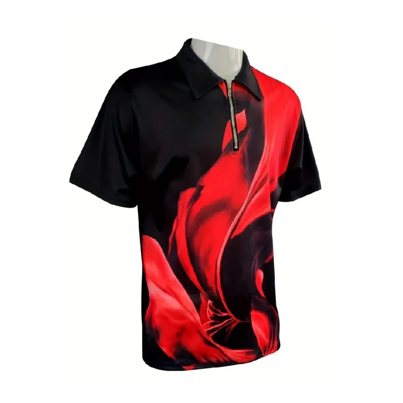 Venta directa de fábrica tendencia de la calle principal para hombres solapa de hombro suelta cremallera traje de polo transpirable camisa deportiva POLO