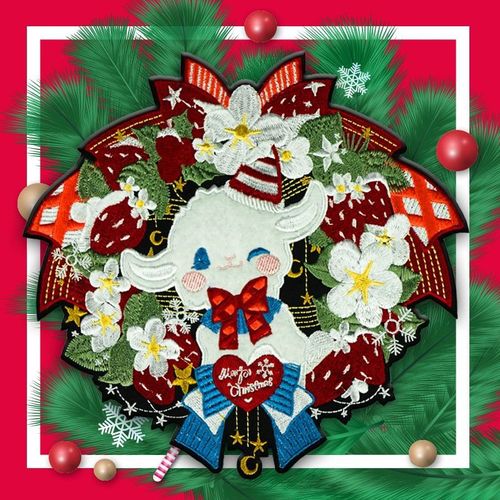 Embroidery factory embroidered patch for sheep cloth, fabric patch to mend clothes, down jacket self-adhesive invisible repair embroidery patch