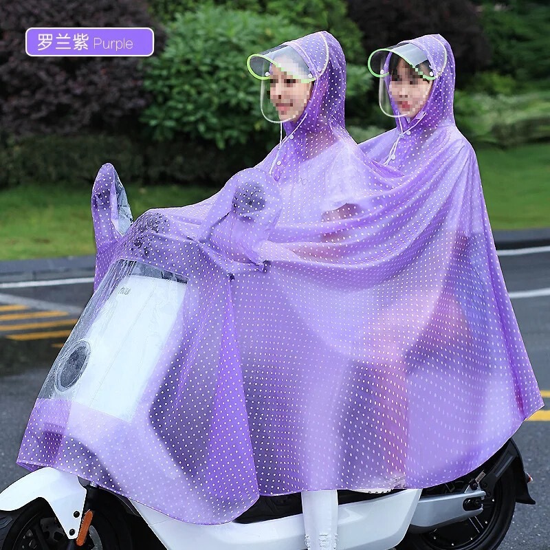 親子電気自動車レインコート、大きくて厚い、3人用母子レインコート、女性全身防雨レインコート、メーカー卸売|undefined