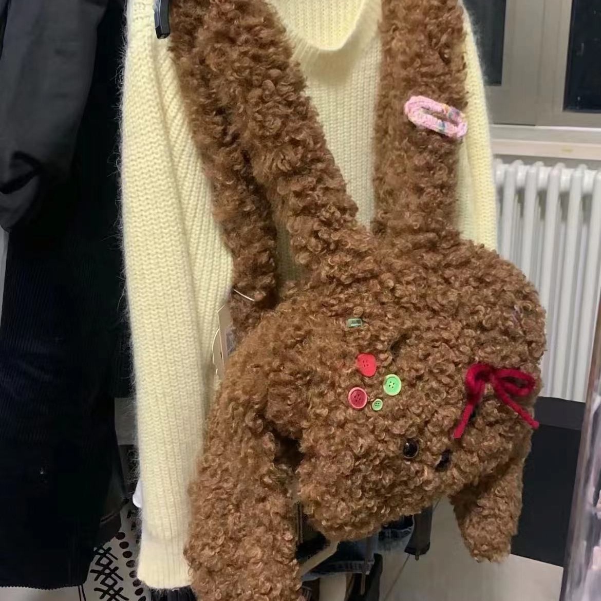 2023 neue frauen Tasche Original Teddy Plüsch Hund Rucksack Nette Mädchen Tasche Nette Herbst und Winter Cartoon Rucksack Flut_voghion.com