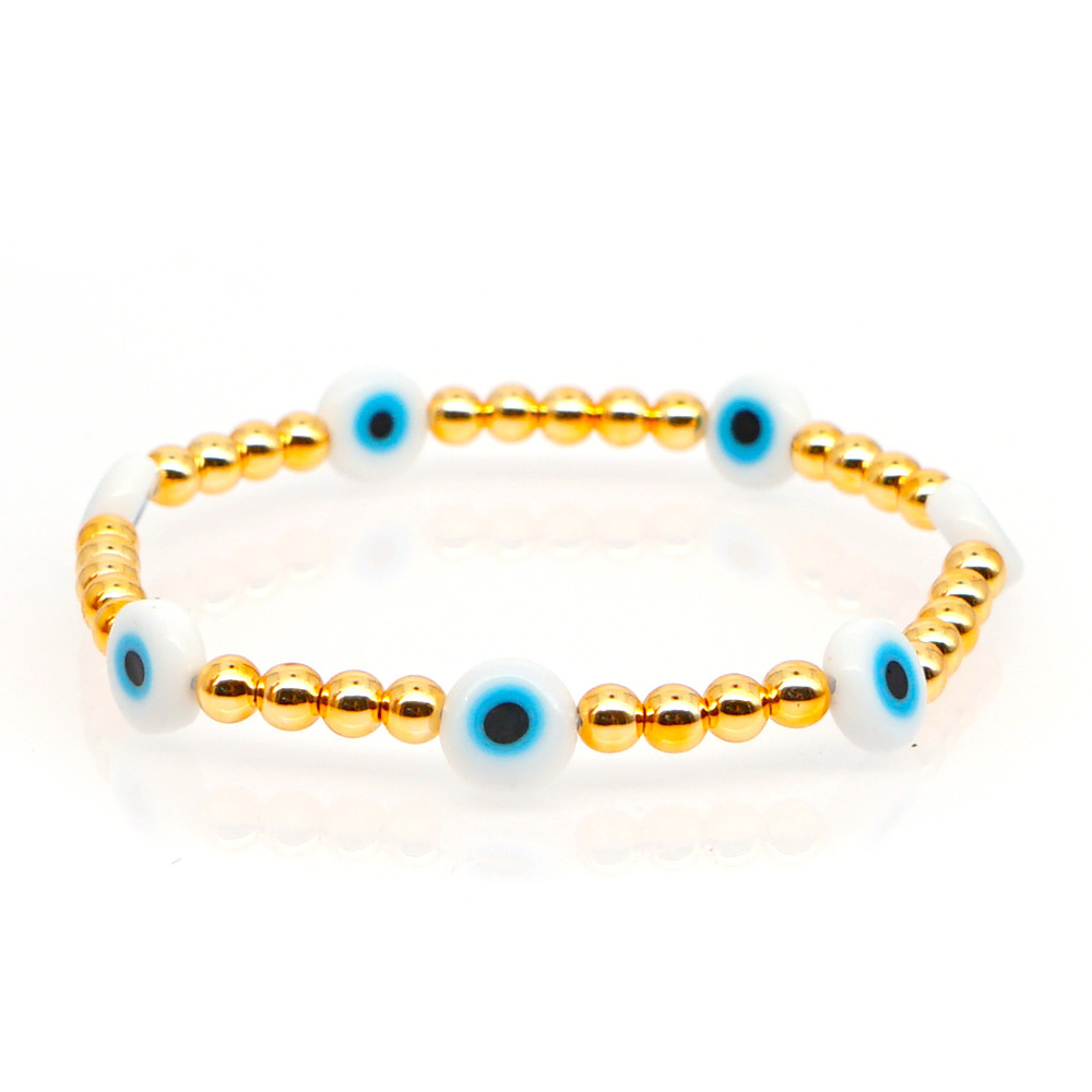 Nihaojewelry Ethnic Style Colored Glaze Evil Eye Gold Bead Bracelet Wholesale Jewelry display picture 28