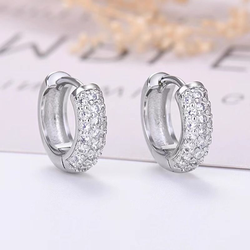 European and American Cross-Border Neymar-Style Full Diamond Earrings for Men, Light Luxury Cool Earrings for Women, Hip-Hop Street Style Earrings Wholesale