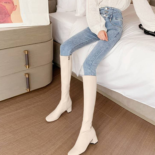 Light Color High-Waisted Petite Trousers for Women, Autumn/Winter Versatile, Abdominal Compression Tight, 9/10 Length, Body-Shaping Thigh-Up Elastic Pencil Trousers