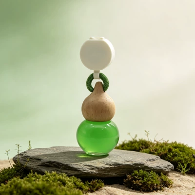 the car, provides long-lasting fragrance, a – Car hanging - green-perfume-forest-scent-pull-tab-gourd-pendant