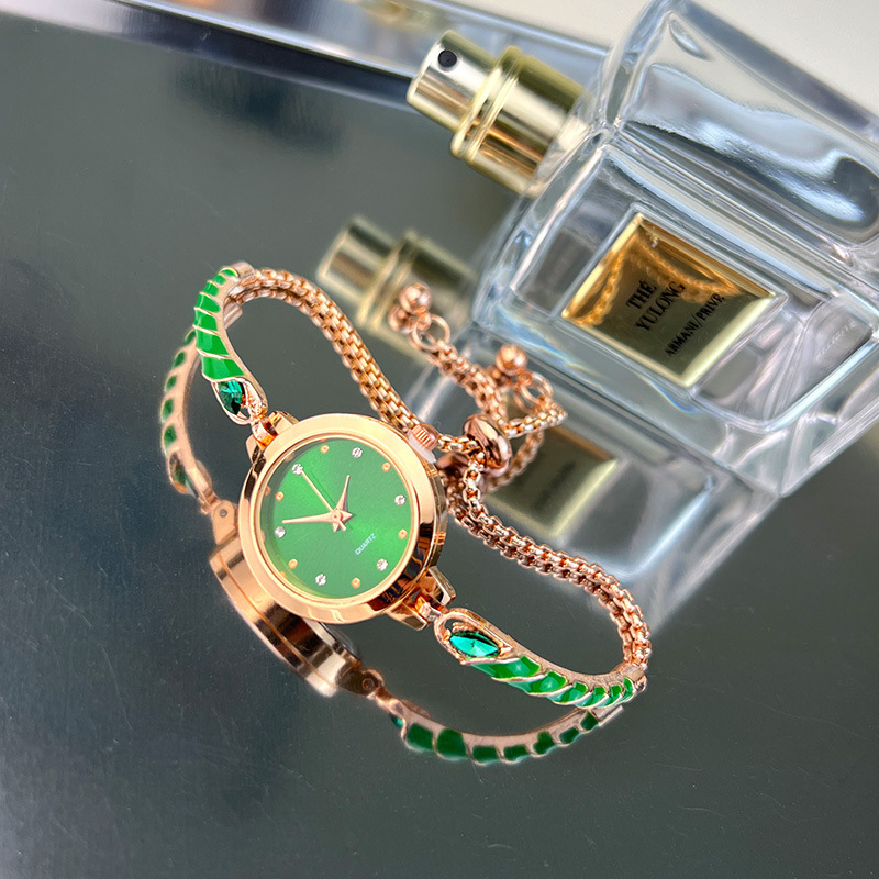 Nuovo orologio da donna con regolazione gratuita del braccialetto sottile al quarzo a goccia d'olio_voghion.com