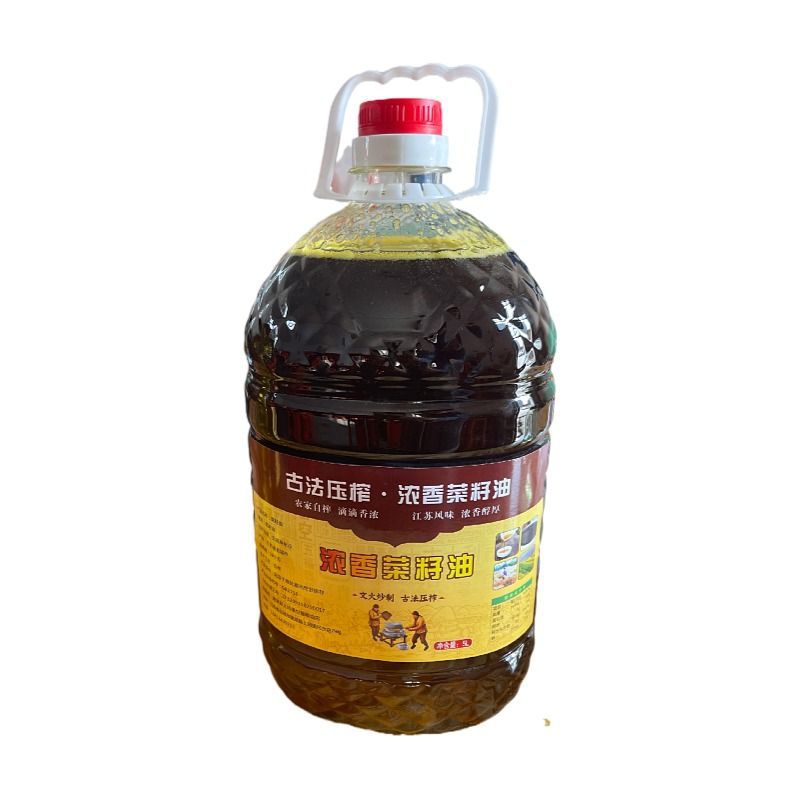 花生油特香菜籽油5L大桶裝農家自榨壓榨濃香菜籽油食用油批發包郵