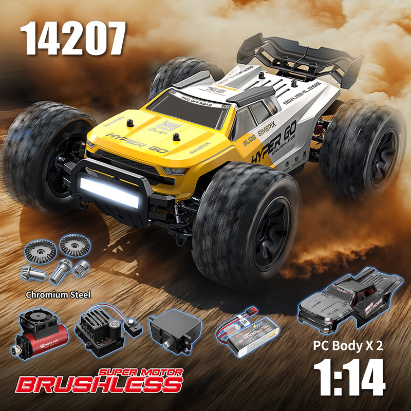 Hyper Go Meijiaxin 14207 Brushless Rc Remote Control Car Cross-Border 1:14 Four-Wheel Drive Drift 2.4g Male Off-Road Vehicle